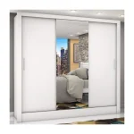 Guarda-Roupa Casal 3 Portas com Espelho Porto Plus Espresso Móveis Branco - Imagem 2