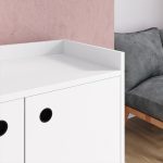 Aparador Buffet Wood Prime 3 Portas Cantinho Café Prateleira Organizadora Pés Palito Decoração Retrô - Branco - Rpm - Imagem 4