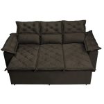 Sofá 3 Lugares Retrátil e Reclinável Cama inBox Compact 2,00m Velusoft Café - Imagem 8
