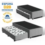 Cama Box com Auxiliar de Espuma Bicama Unique Solteiro 88cm - Lucas Colchões - Imagem 3