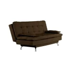 Sofá-Cama 3 Lugares Casal Luxo Suede Café - Mobly