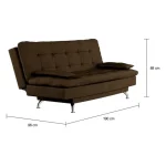 Sofá-Cama 3 Lugares Casal Luxo Suede Café - Mobly - Imagem 3