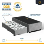Cama Box com Auxiliar de Espuma Bicama Unique Solteiro 88cm - Lucas Colchões - Imagem 4