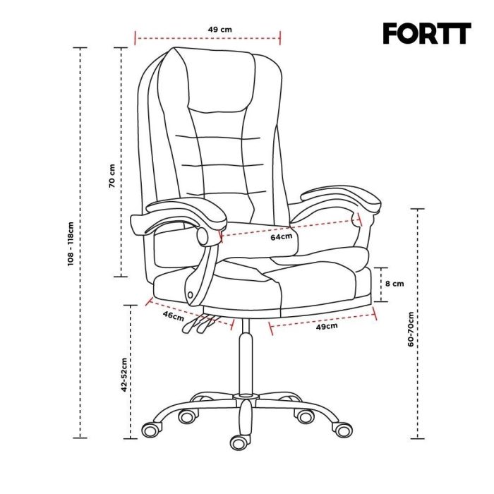 Cadeira de Escritório Presidente Base Cromada com Rodinha Fortt Paris Branca - CPF02-B - Imagem 5