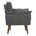 Poltrona Decorativa Opala Suede Graffite - Imagem 3