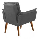 Poltrona Decorativa Opala Suede Graffite - Imagem 4