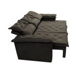 Sofá 3 Lugares Retrátil e Reclinável Cama inBox Compact 2,00m Velusoft Café - Imagem 2