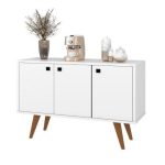 Buffet Retrô Branco – Balcão Aparador p Área Gourmet 3 Portas - Imagem 2