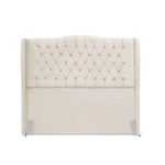 Cabeceira De Cama Box Queen 160 Cm Dubai Premium – Veludo Bege Claro - Imagem 2