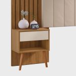 Cabeceira Para Cama Box de Casal e Queen Extensível com Mesa de Cabeceira e Capitonê CamaruPérola – Zara – Robel Móveis - Imagem 2
