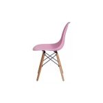 Cadeira Charles Eames Eiffel Rosa Base Madeira p- Sala Cozinha Jantar - Imagem 3