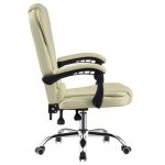 Cadeira de Escritório Presidente Base Cromada com Rodinha Fortt Paris Branca – CPF02-B - Imagem 4