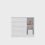 Cômoda Sapateira Infantil 1 Porta 4 Gavetas Doce Sonho Qmovi Branco - Imagem 2