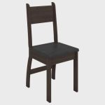 Conjunto Com 2 Cadeiras Para Sala De Jantar Milano Amendoa Preto Poliman Móveis - Imagem 2