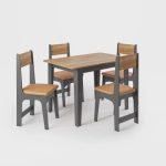 Conjunto Sala de Jantar Mesa Nicoli Retangular 110x68cm com 4 Cadeiras Delta