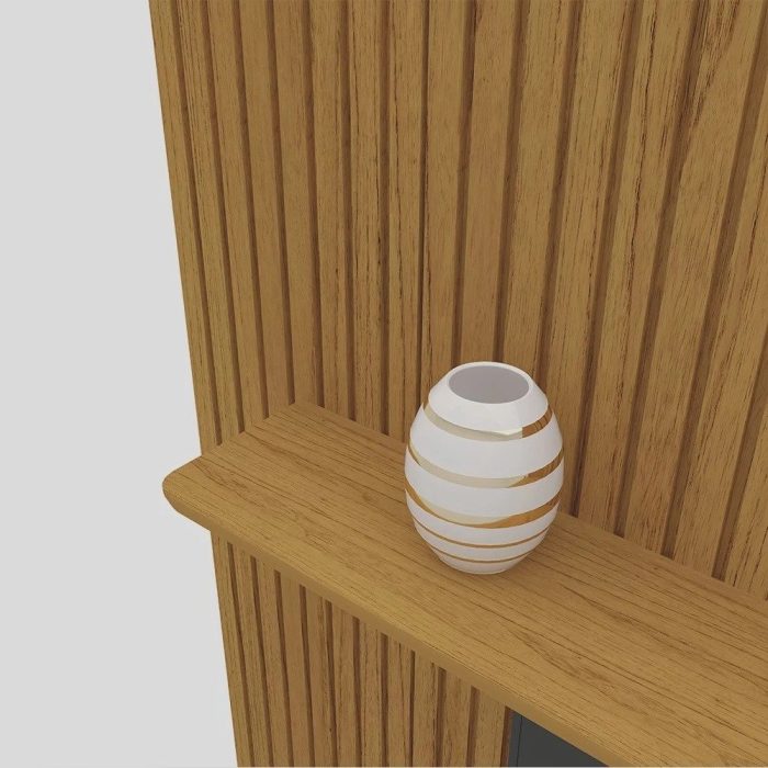 Estante Home Ripada para TV até 85 Polegadas com LED 3 Gavetas Nobre Clean Gelius Móveis - Imagem 4