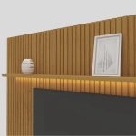 Estante Home Ripada para TV até 85 Polegadas com LED 3 Gavetas Nobre Clean Gelius Móveis - Imagem 5