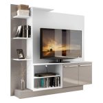 Estante para TV até 55 Multimóveis Denver FG2473 Branca/Lacca Fumê