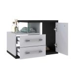 Gabinete de Banheiro com Cuba Aria 41 Wood 1 pt 2 gv Branco e Preto - Imagem 2