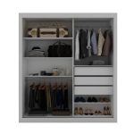 Guarda Roupas 2 Portas Solteiro Real Branco Acetinado - Imagem 2
