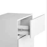 Mesa Cabeceira Eros 2 Gavetas estilo Industrial Branco com Pés Dourado - Imagem 2