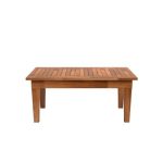 Mesa de Centro Ripada 80cm x 40cm Madeira Rústica – Castanho – Ofertamo - Imagem 2