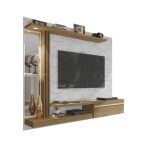 Painel Para Tvs 55 Polegadas Led Prateleira De Vidro Denver