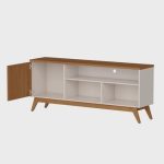 Rack Para TV até 55 Polegadas Retrô Ripado Malbec Wood Giga Móveis - Imagem 2