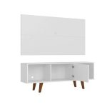 Rack com Painel para TV até 42 Polegadas Salah Branco 135 cm - Imagem 2