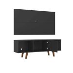 Rack com Painel para TV até 42 Polegadas Salah Preto 135 cm - Imagem 2