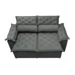 Sofá 3 Lugares Retrátil e Reclinável Cama inBox Compact 1,80m Velusoft Cinza