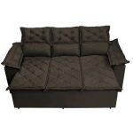 Sofá 3 Lugares Retrátil e Reclinável Cama inBox Compact 2,00m Velusoft Café
