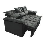 Sofá 3 Lugares Retrátil e Reclinável Cama inBox Compact 2,00m Velusoft Cinza - Imagem 2