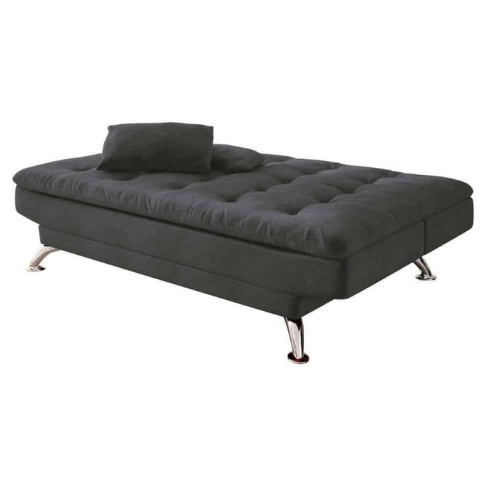 Sofá-Cama 3 Lugares Casal Premium Suede Cinza - Imagem 3