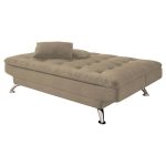 Sofá-Cama 3 Lugares Casal Premium Suede Velvet Bege - Imagem 3