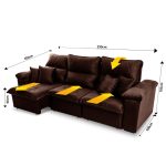 Sofá Retrátil/Reclinável Trento 2,30m Suede Velut Marrom c/ Molas no Assento - King House - Imagem 2