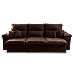 Sofá Retrátil/Reclinável Trento 2,30m Suede Velut Marrom c/ Molas no Assento - King House - Imagem 3