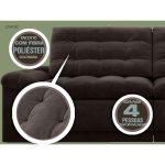 Sofá 4 Lugares Net Confort Assento Retrátil e Reclinável Chocolate 2,20m (l) - Imagem 3