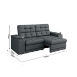 Sofá Confort Premium 1,70m Assento Retrátil/Reclinável porta copos e USB Suede Cinza - XFlex Sofas - Imagem 3