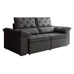 Sofá Retrátil 2 Lugares 1,50m Inglaterra Suede Marrom Selmer