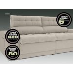 Sofá Omega 2,00m Assento Retrátil e Reclinável Velosuede Areia - netsofas - Imagem 2