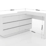 Mesa para Escritório Diretor em L 6 Gavetas Oring Yescasa Branco - Imagem 2