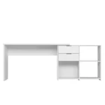 Mesa de Escritório em L 2 Gavetas 3 Nichos Office NT 2060 Branco New - Imagem 5