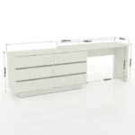 Mesa para Escritório Diretor em L 6 Gavetas Oring Yescasa Branco - Imagem 5