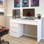 Escrivaninha 5 Gavetas 100% MDF Berlim Yescasa Branco - Imagem 3