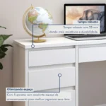 Escrivaninha 5 Gavetas 100% MDF Berlim Yescasa Branco - Imagem 6