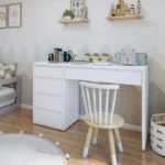 Escrivaninha 5 Gavetas 100% MDF Berlim Yescasa Branco - Imagem 8