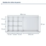 Escrivaninha 5 Gavetas 100% MDF Berlim Yescasa Branco - Imagem 10