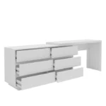 Mesa para Escritório Diretor em L 6 Gavetas Oring Yescasa Branco - Imagem 7
