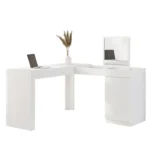 Escrivaninha Penteadeira de Canto 136x136cm com Espelho 1 Porta Star Branco - Imagem 8